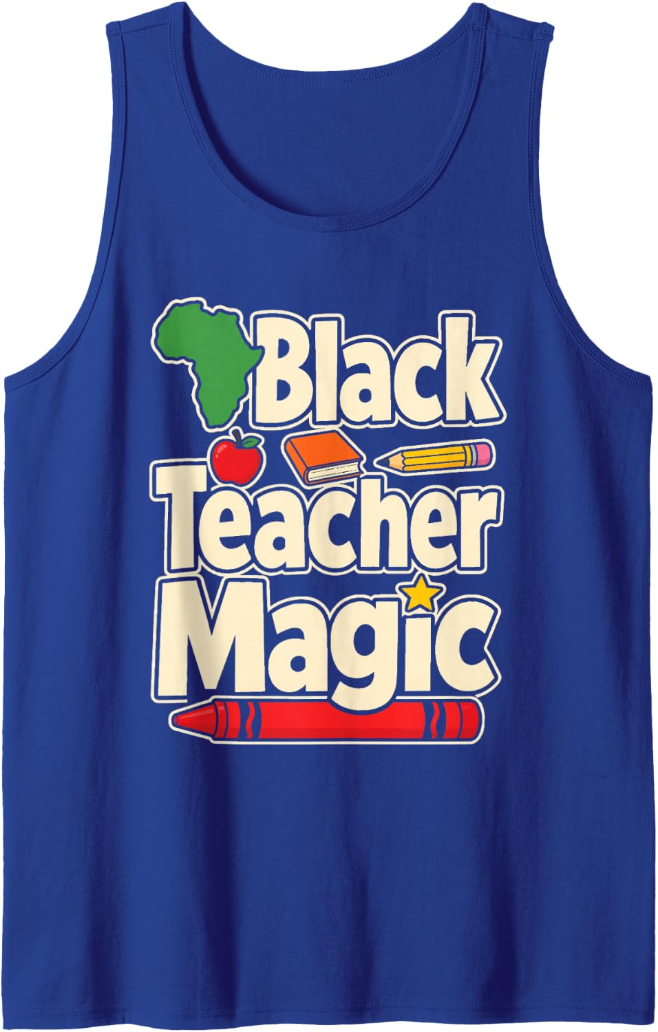 Black Teacher Magic Elementary School Classroom Sleeveless Tank Top - Royal Blue