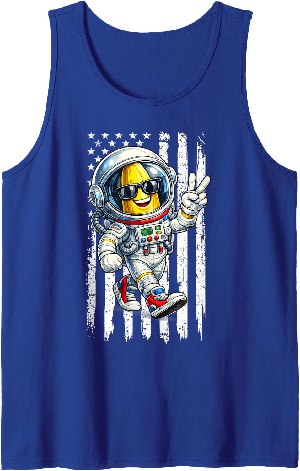 Funny Banana Astronaut Cool Astronomy Space Lover Sleeveless Tank Top - Royal Blue