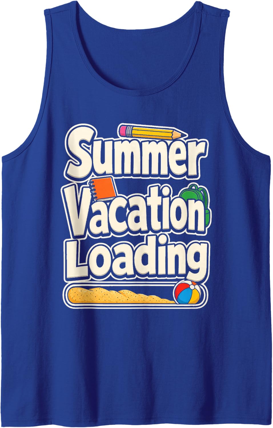 School Staff Summer Vacation Loading Teacher Break Gift Sleeveless Tank Top - Royal Blue