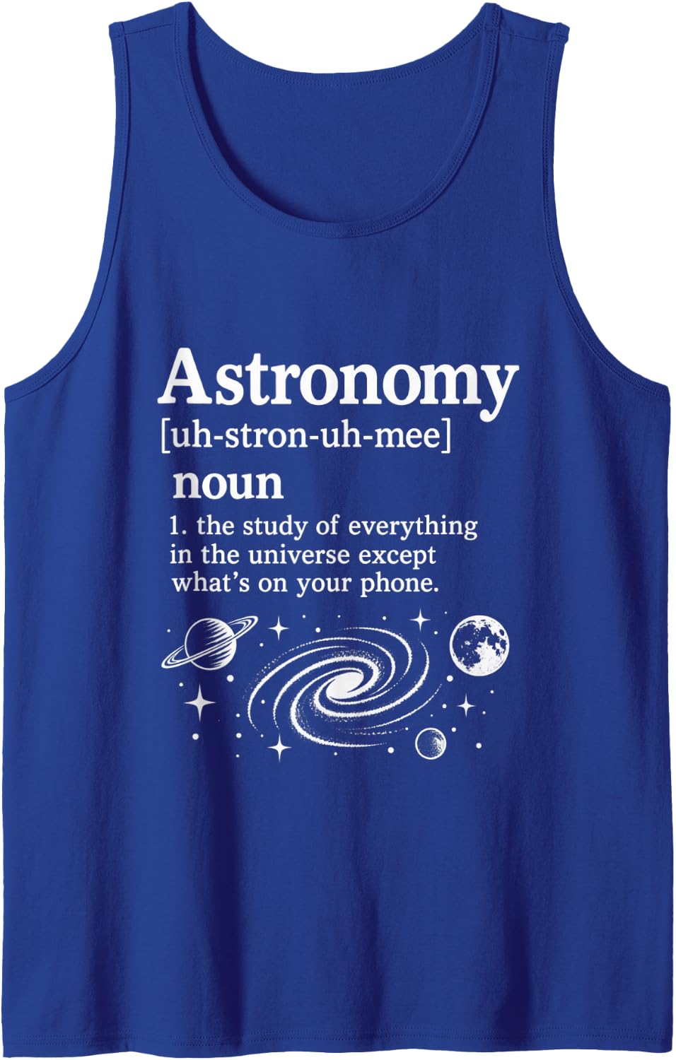 Astronomy Definition Funny Space Nerd Stargazer Gift Sleeveless Tank Top - Royal Blue