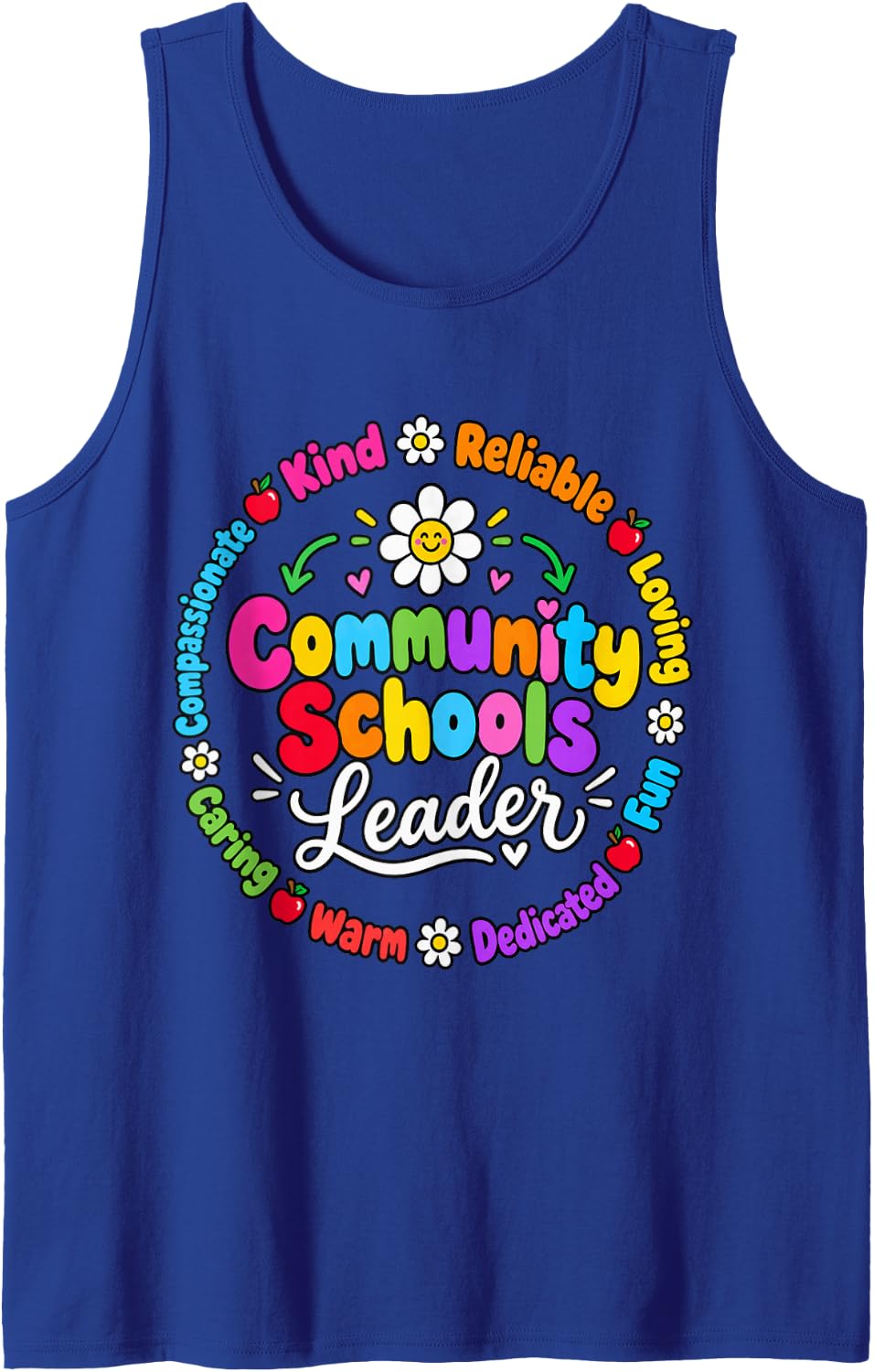 Community Schools Leader Women Men Principal Administrator Sleeveless Tank Top - Royal Blue