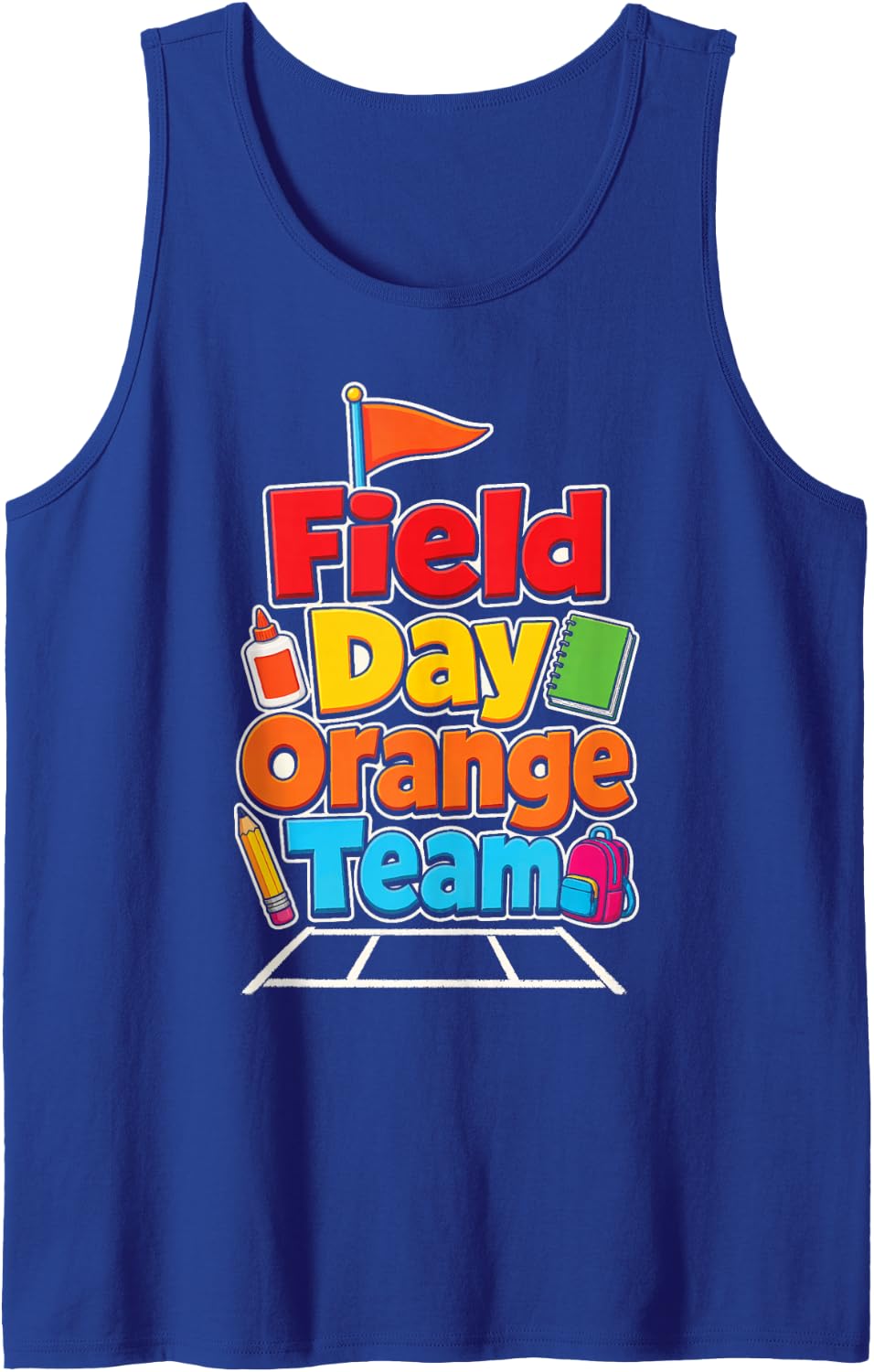 Field Day Orange Team Elementary School Kids Squad Sleeveless Tank Top - Royal Blue