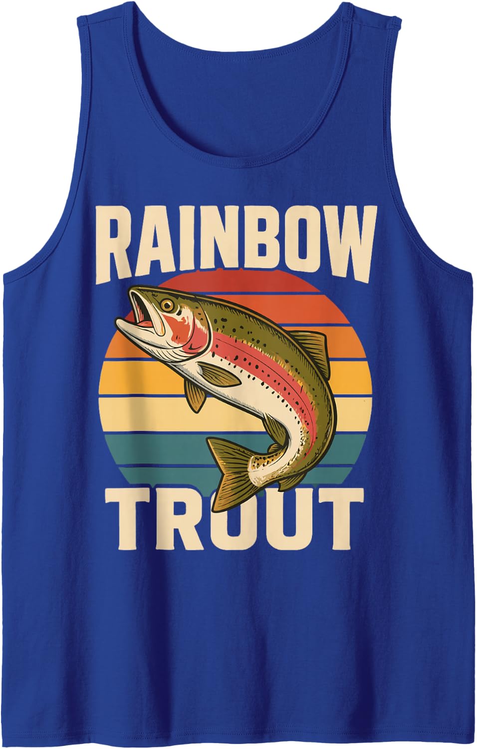 Rainbow Trout River Fishing Freshwater Angler Fisherman Sleeveless Tank Top - Royal Blue