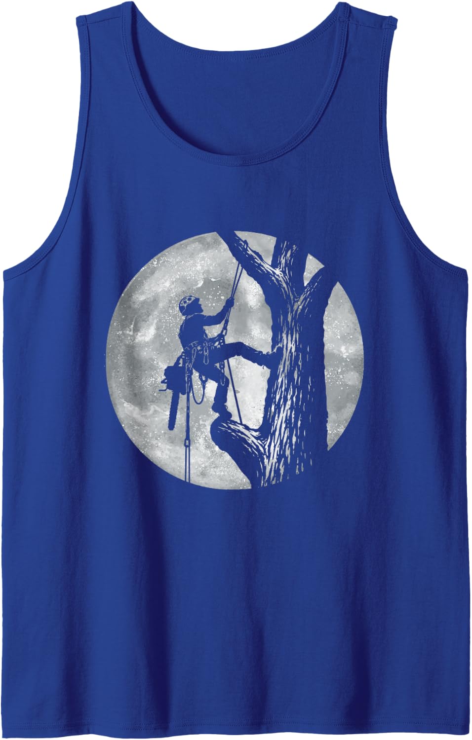 Arborist Moon - Arborist Tree Surgeon Tree Trimmer Chainsaw Sleeveless Tank Top - Royal Blue