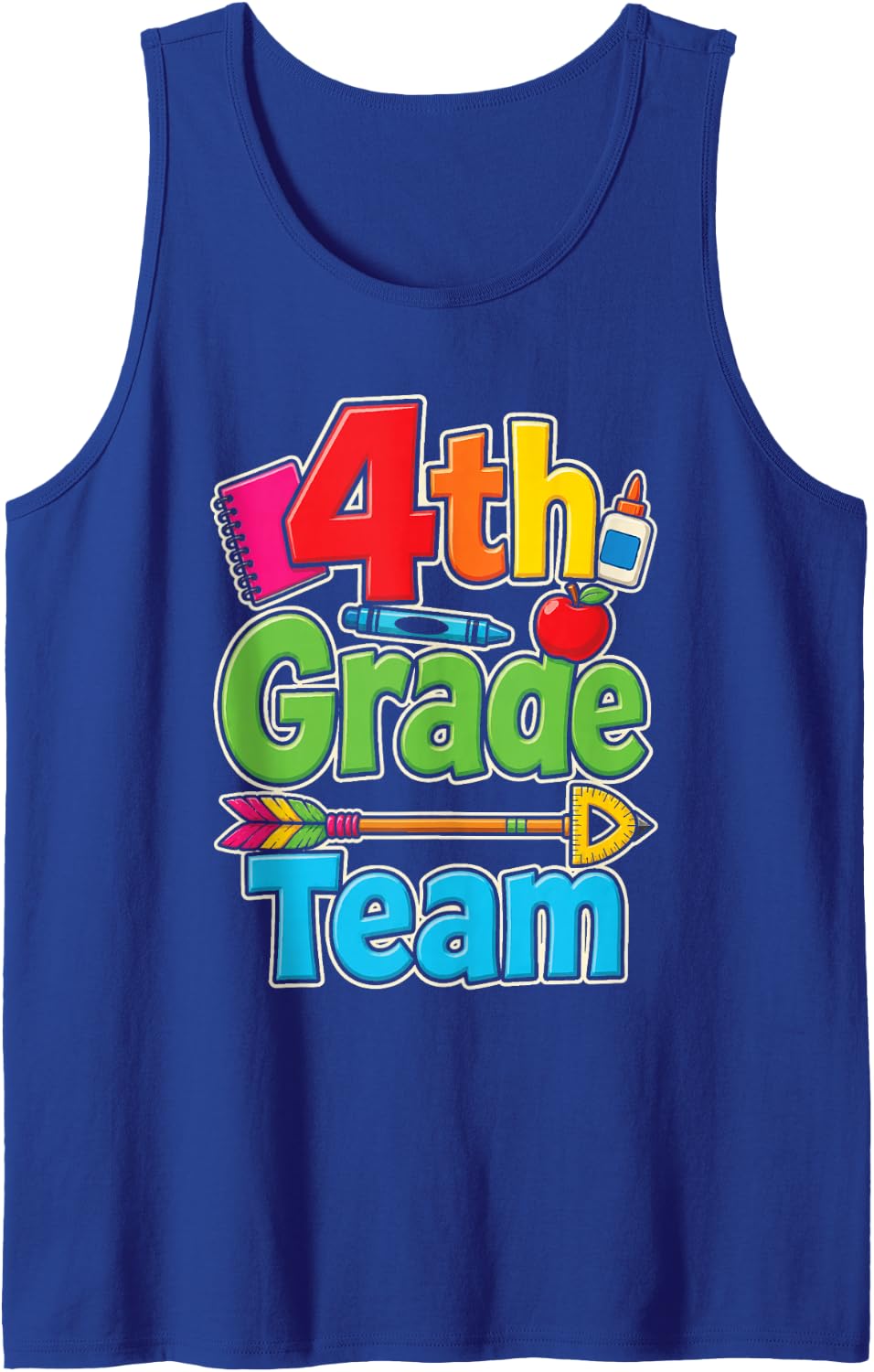 4th Grade Team Fourth Grade First Day of School Sleeveless Tank Top - Royal Blue