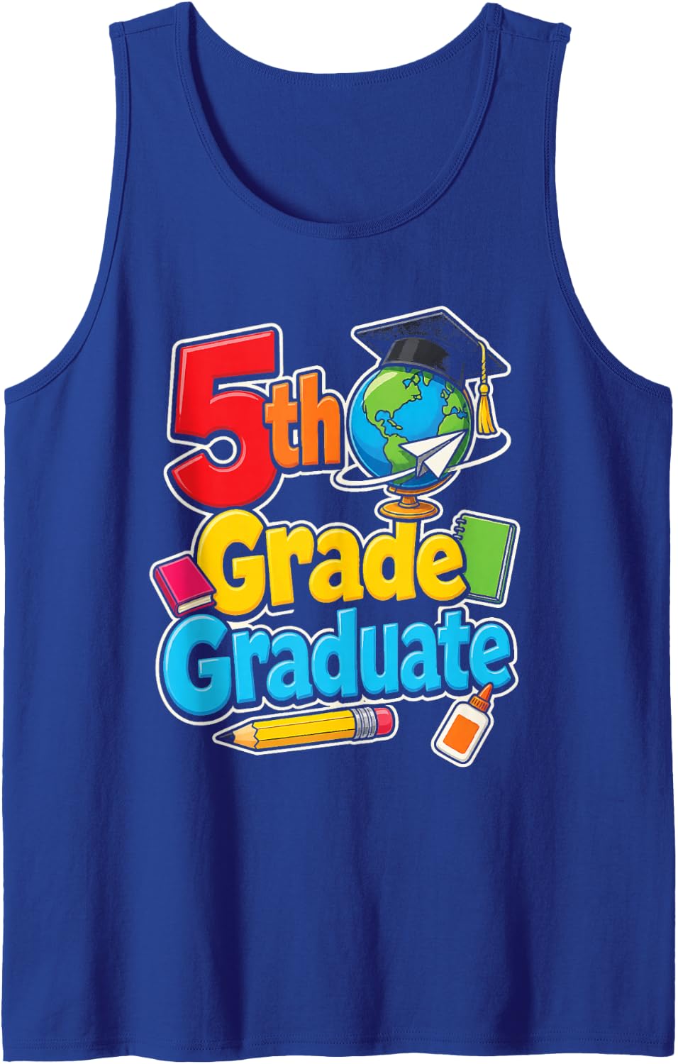 5th Grade Graduate Elementary Graduation Moving Up Day Sleeveless Tank Top - Royal Blue