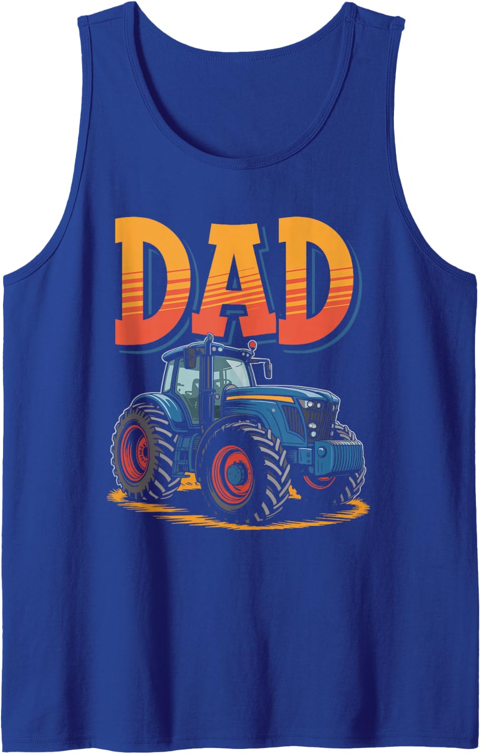 Farmer Dad Tractor Barn Distressed Vintage T-Shirt Tank Top - Royal Blue