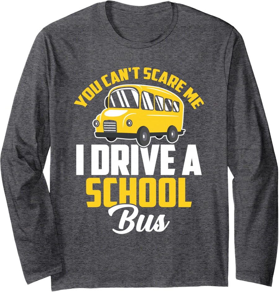 School Bus Driver Outfit Funny School Bus Driver Long Sleeve T-Shirt - Adult Unisex Dark Heather Grey