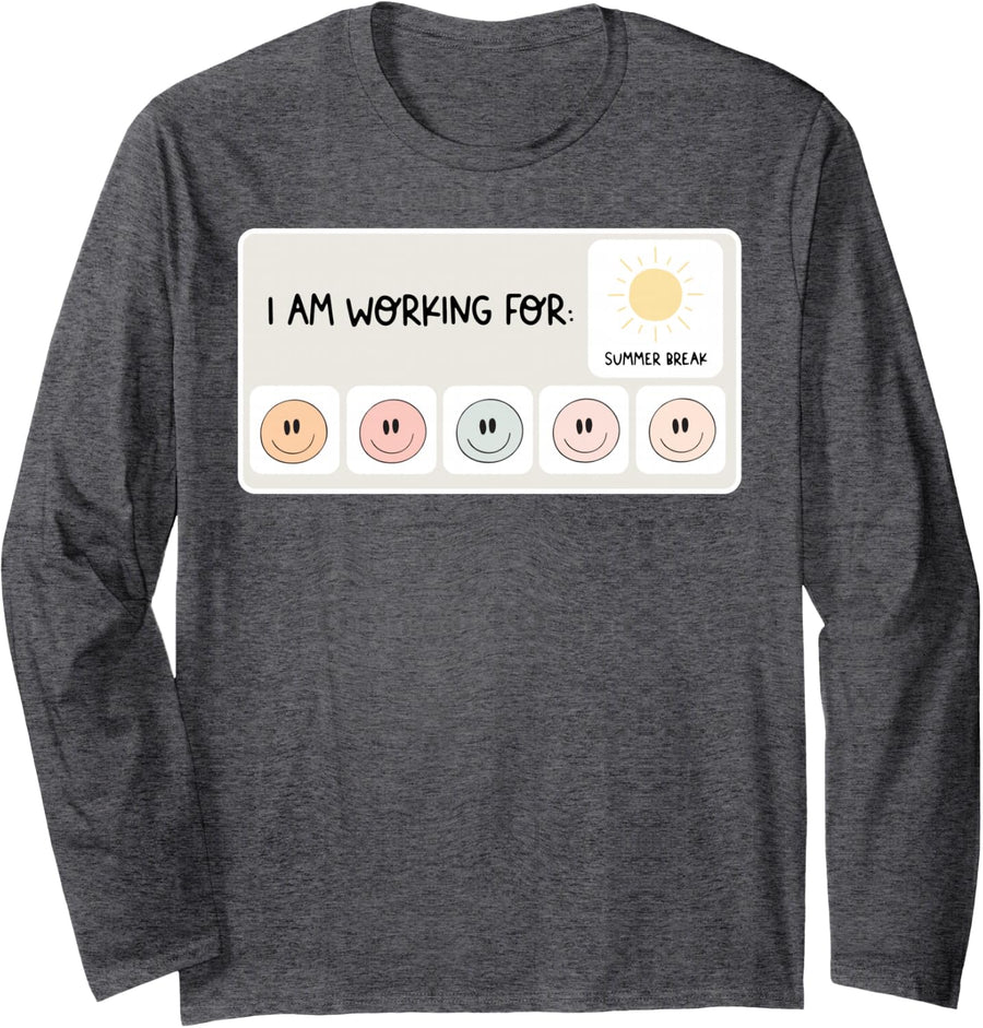 I an Working for Summer Break Long Sleeve T-Shirt - Adult Unisex Dark Heather Grey
