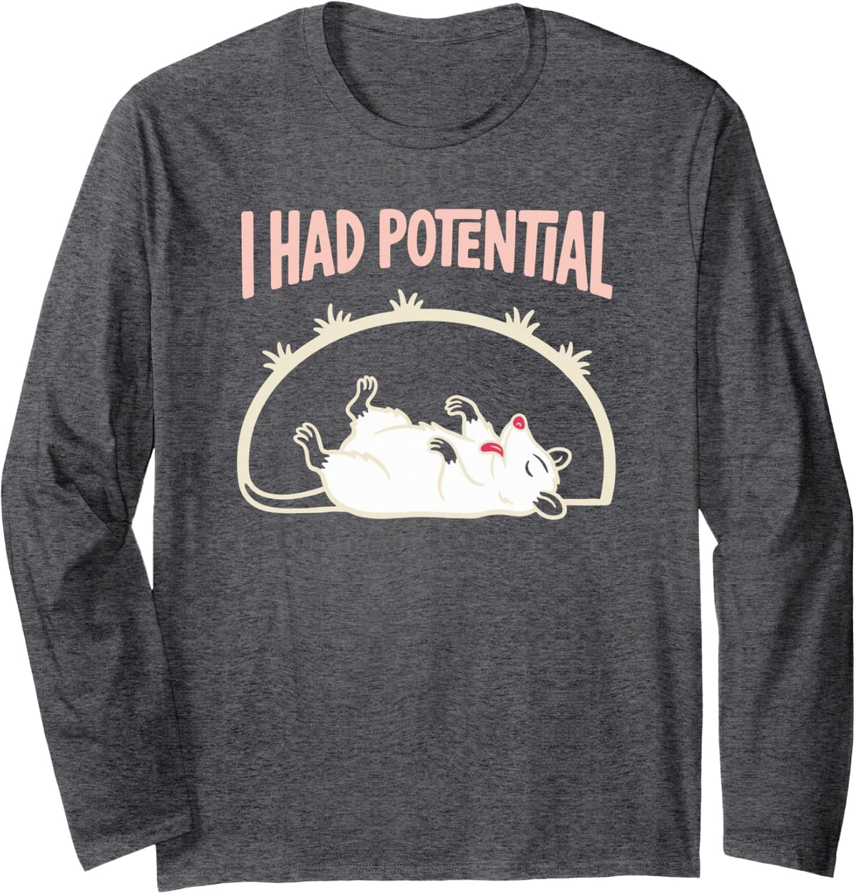 I Had Potential Physics Teacher Joke Funny Science Pun Humor Long Sleeve T-Shirt - Adult Unisex Dark Heather Grey