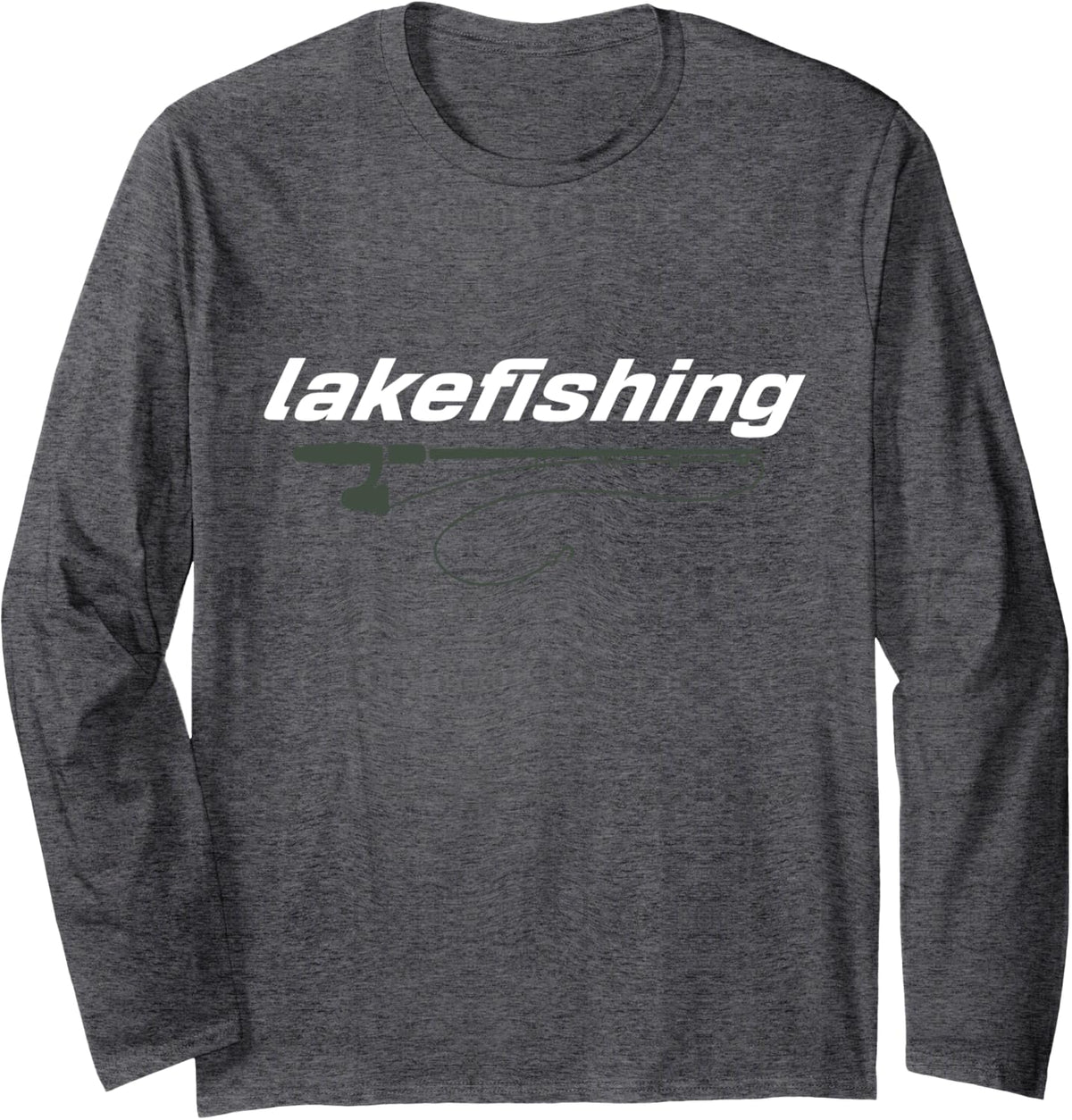 Lakefishing - Crappie Long Sleeve T-Shirt - Adult Unisex Dark Heather Grey
