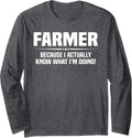 Farmer What I'm Doing Long Sleeve T-Shirt - Adult Unisex Dark Heather Grey