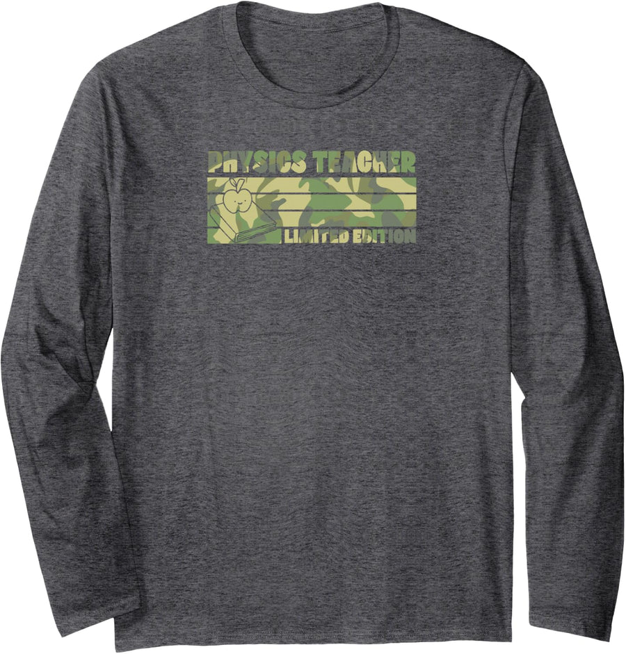 Physics Teacher Limited Edition Retro 70s Style Teacher Long Sleeve T-Shirt - Adult Unisex Dark Heather Grey