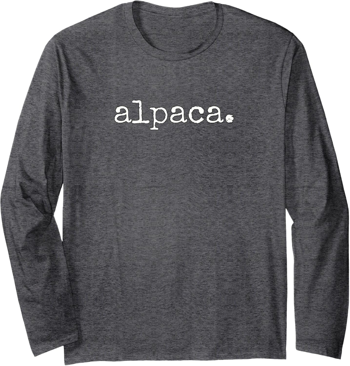Alpaca. Long Sleeve T-Shirt - Adult Unisex Dark Heather Grey