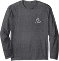 Dobermann Doberman Pinscher Simple Minimalist Line Art Long Sleeve T-Shirt - Adult Unisex Dark Heather Grey