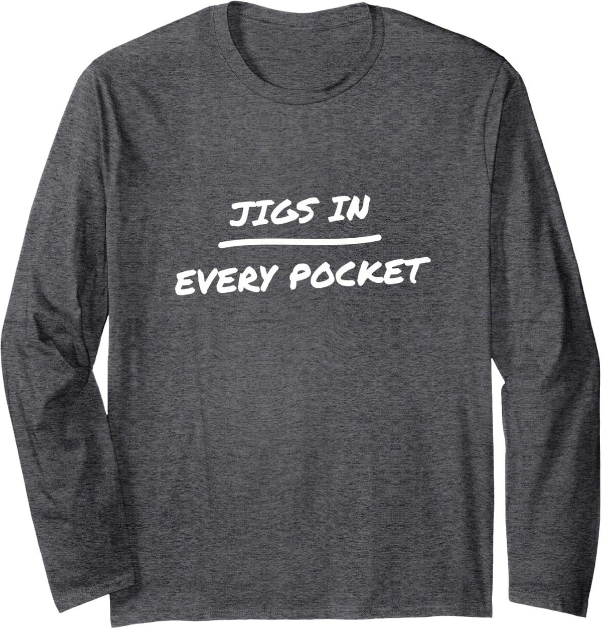 Crappie Papermouth Jig Fishing Freshwater Fishing Panfish Long Sleeve T-Shirt - Adult Unisex Dark Heather Grey
