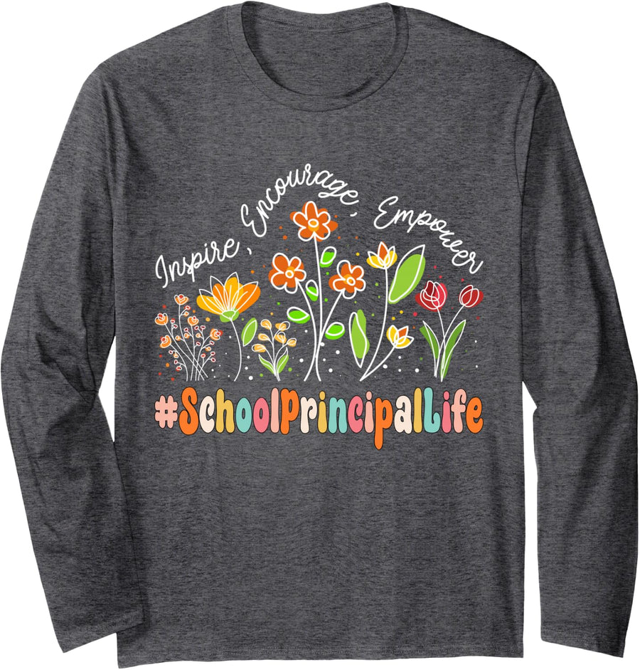 School Principal Life Appreciation Week Back to School Long Sleeve T-Shirt - Adult Unisex Dark Heather Grey