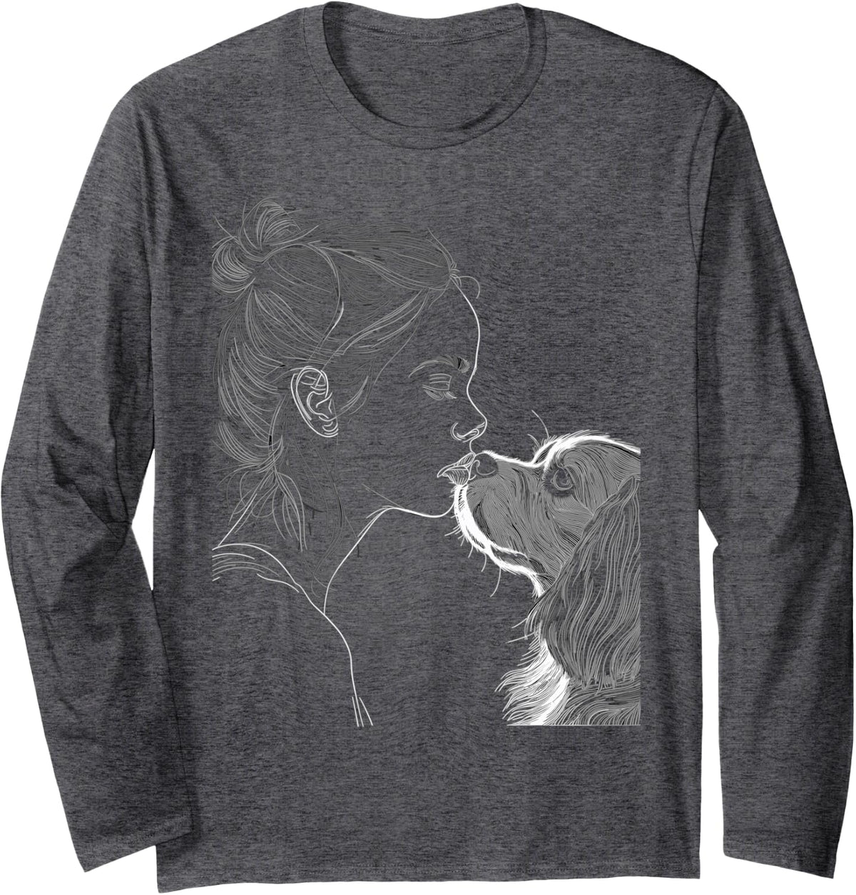 Cocker Spaniel Mom Dog Art Cocker Spaniel Lover Mother's Day Long Sleeve T-Shirt - Adult Unisex Dark Heather Grey