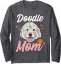 Goldendoodle Mom - Doodle Mom Cute Golden Doodle Long Sleeve T-Shirt - Adult Unisex Dark Heather Grey