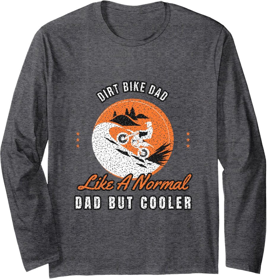 Dirt Bike Motocross Rider Supercross Enduro Dirt Bike Rider Long Sleeve T-Shirt - Adult Unisex Dark Heather Grey