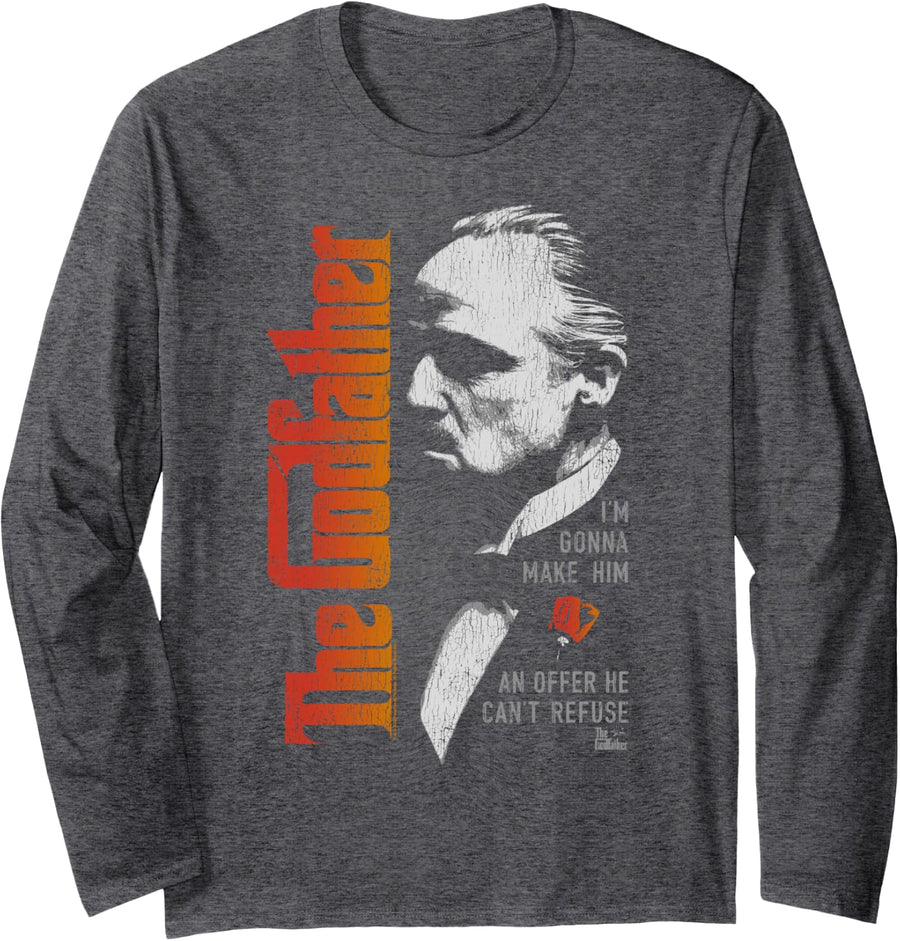 The Godfather Don Vito Corleone Movie Quote Long Sleeve T-Shirt - Adult Unisex Dark Heather Grey