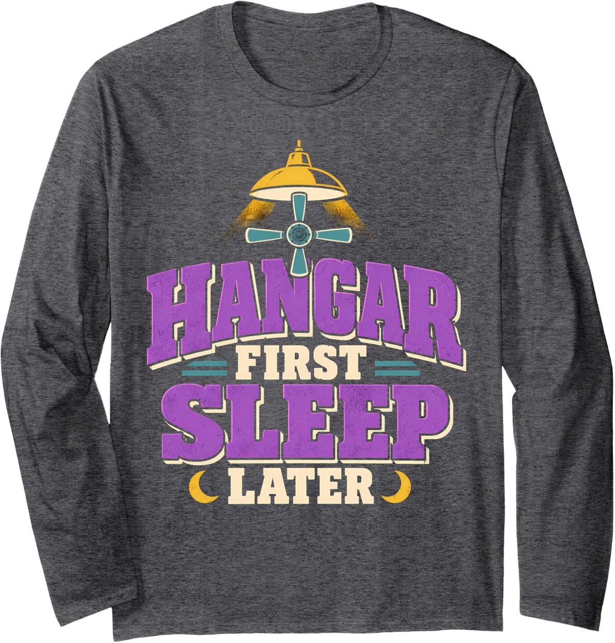 Helicopter Mechanic Rotorcraft Maintenance Gift Long Sleeve T-Shirt - Adult Unisex Dark Heather Grey