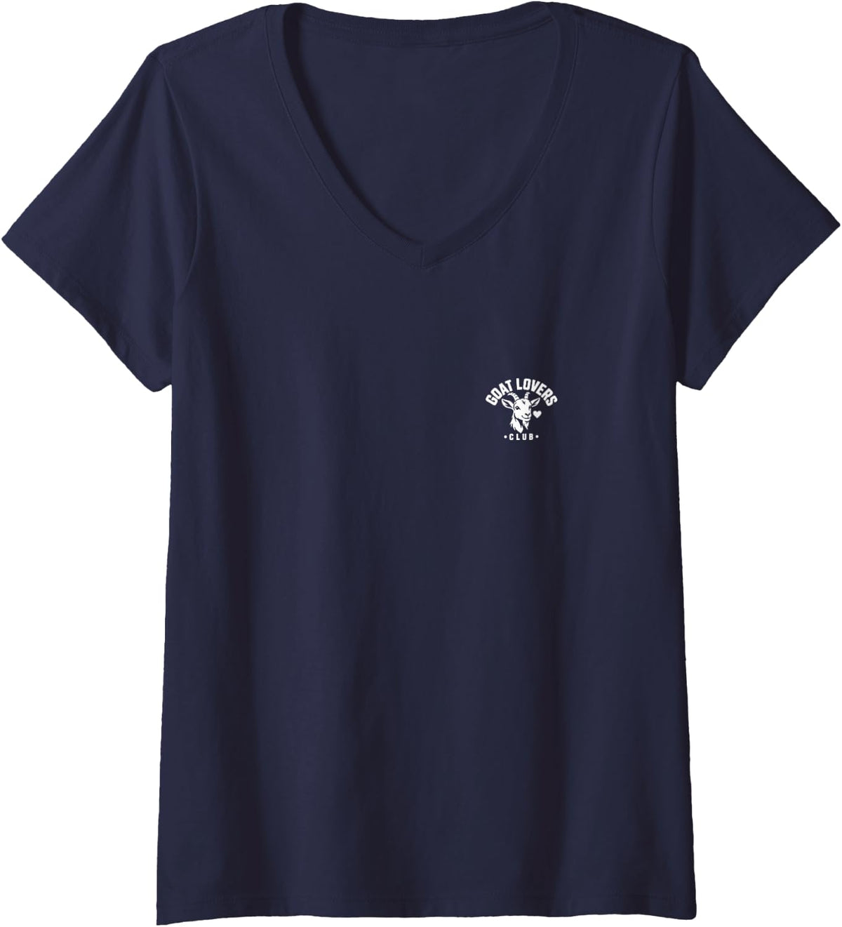 Women's Goat Lovers Club Vintage Minimalist Hobby Team Group V-Neck T-Shirt - Navy Blue