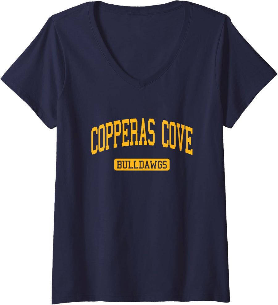 Women's Copperas Cove High School HS Copperas Cove TX Varsity Sports V-Neck T-Shirt - Navy Blue