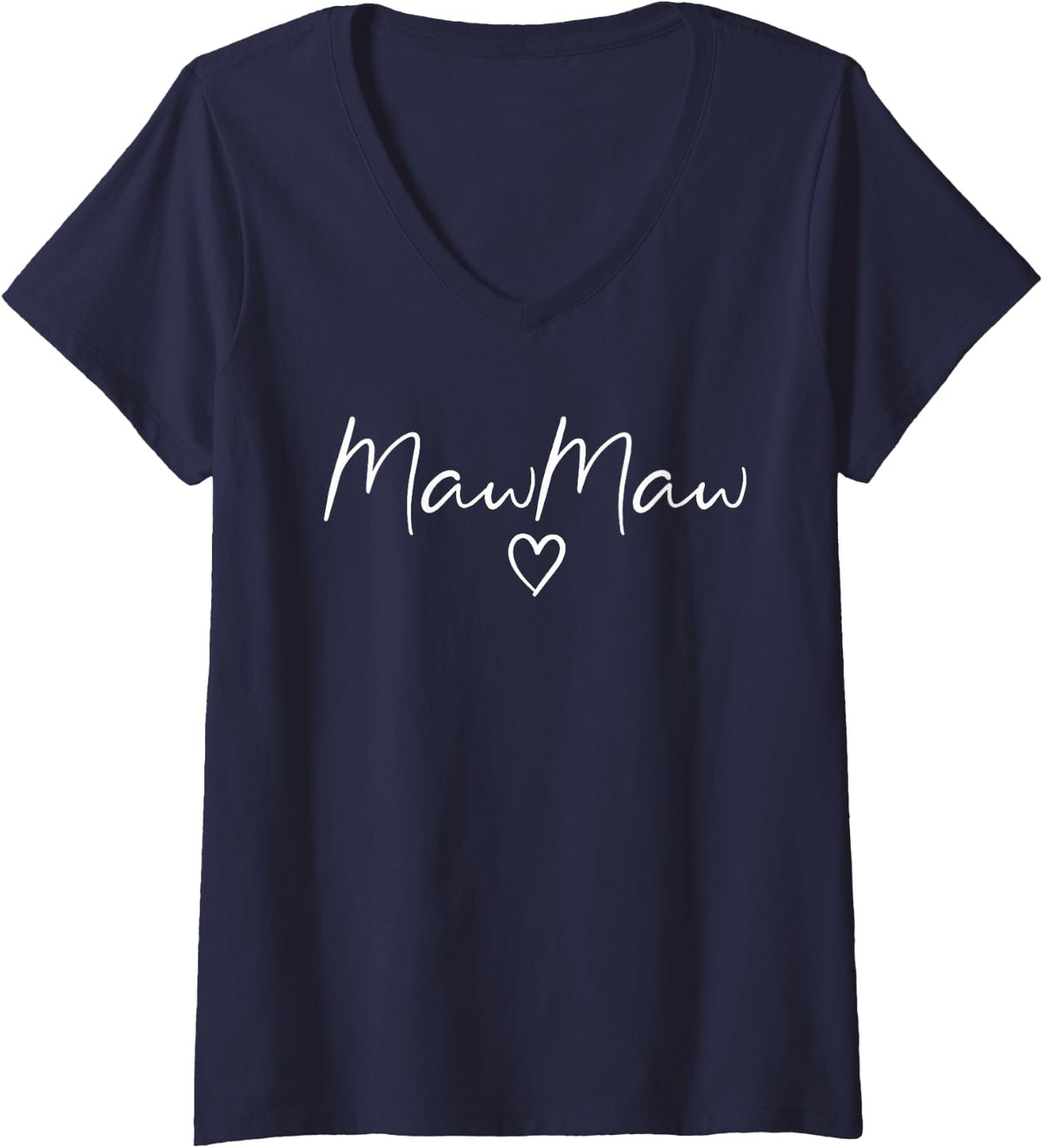 Womens MawMaw Gifts For Women Grandma Heart Mother's Day MawMaw V-Neck T-Shirt - Navy Blue