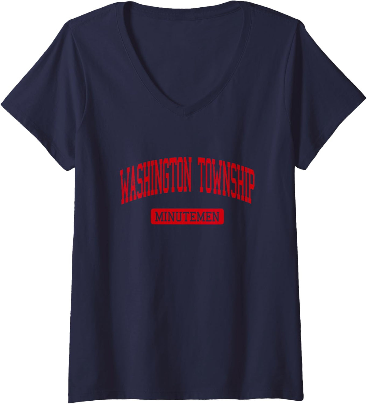 Women's Washington Township High School HS Sewell NJ Varsity Sports V-Neck T-Shirt - Navy Blue