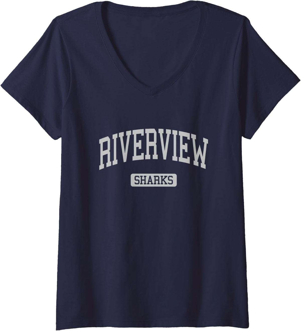 Women's Riverview High School HS Riverview FL Varsity Sports V-Neck T-Shirt - Navy Blue