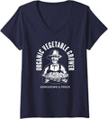 Women's Organic Vegetable Grower Homegrown & Proud V-Neck T-Shirt - Navy Blue