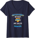 Women's Superheroes Without Capes are Called Farmers V-Neck T-Shirt - Navy Blue