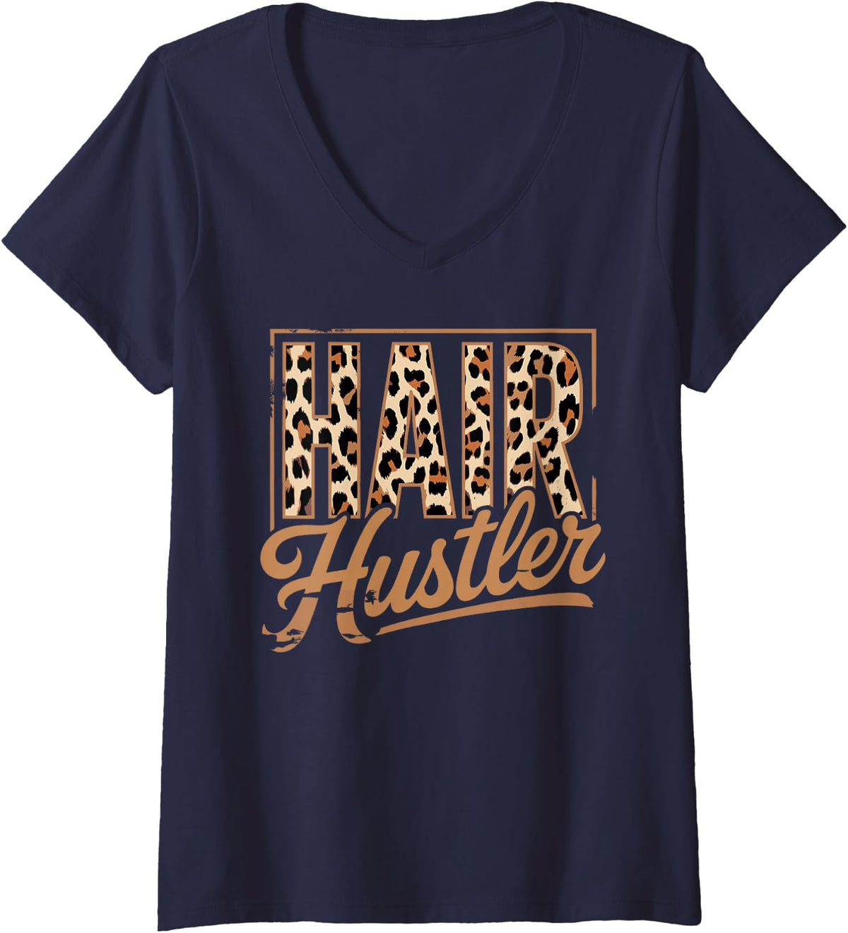 Women's Cute Beautician Art for Women Girls Hair Stylist Beautician V-Neck T-Shirt - Navy Blue