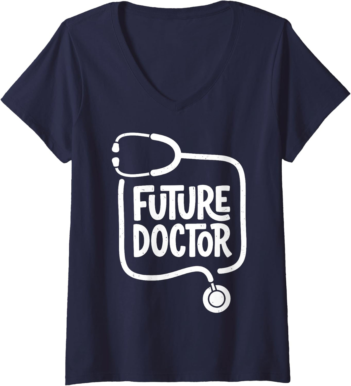 Women's Future Doctor Medical Student Physician Med School Graduate V-Neck T-Shirt - Navy Blue