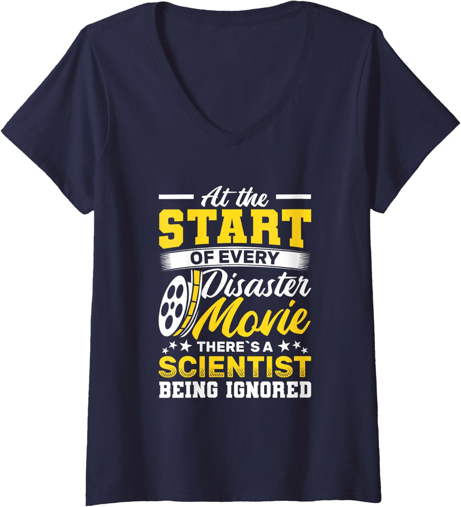 Women's Funny Science Quotes Physician Science Teacher V-Neck T-Shirt - Navy Blue