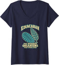 Women's Ediacaran Fossils Prehistoric Life Paleontology V-Neck T-Shirt - Navy Blue