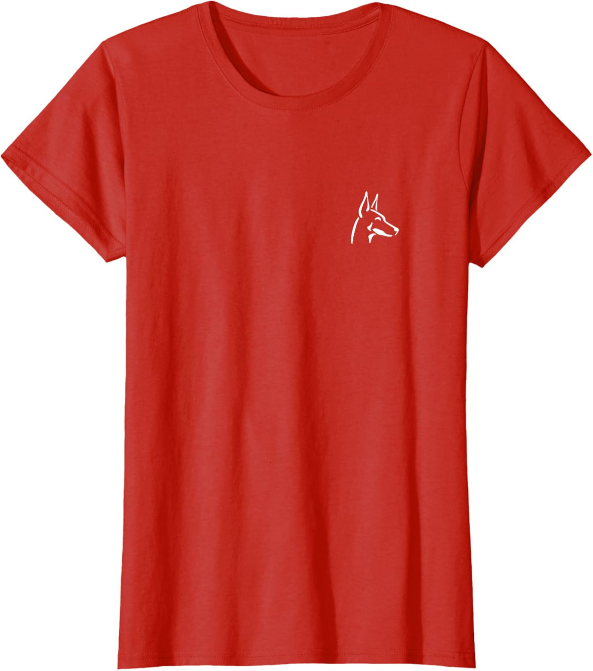 Dobermann Doberman Pinscher Simple Minimalist Line Art T-Shirt - Red