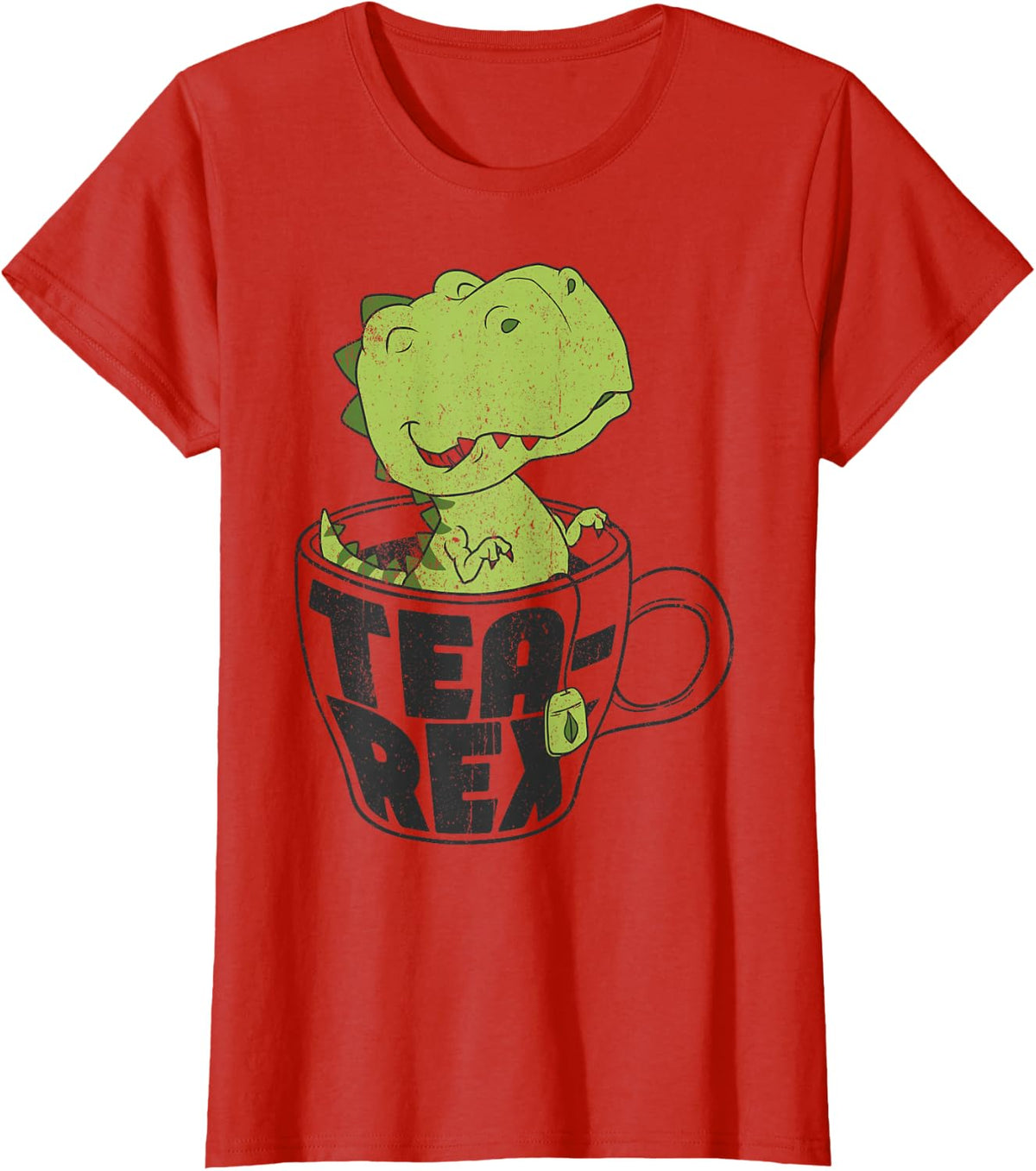 Tea Rex Cute T Rex Dinosaur Dino Tea Lover T-Shirt - Red