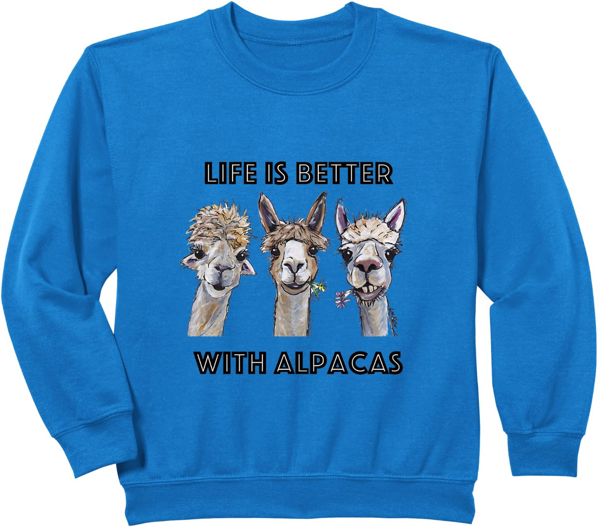 Life is Better with Alpacas Shirt, Alpaca Lover Sweatshirt - Royal Blue