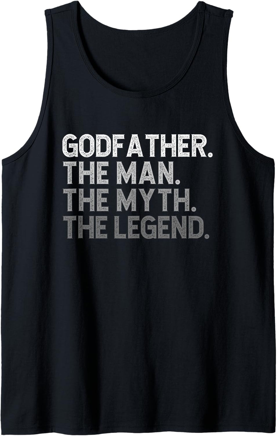 Mens Godfather The Man The Myth The Legend Funny Cool Tank Top - Black