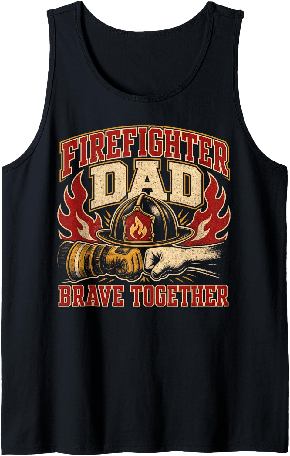 Men's Brave Together Firefighter Dad Sleeveless Tank Top - Black
