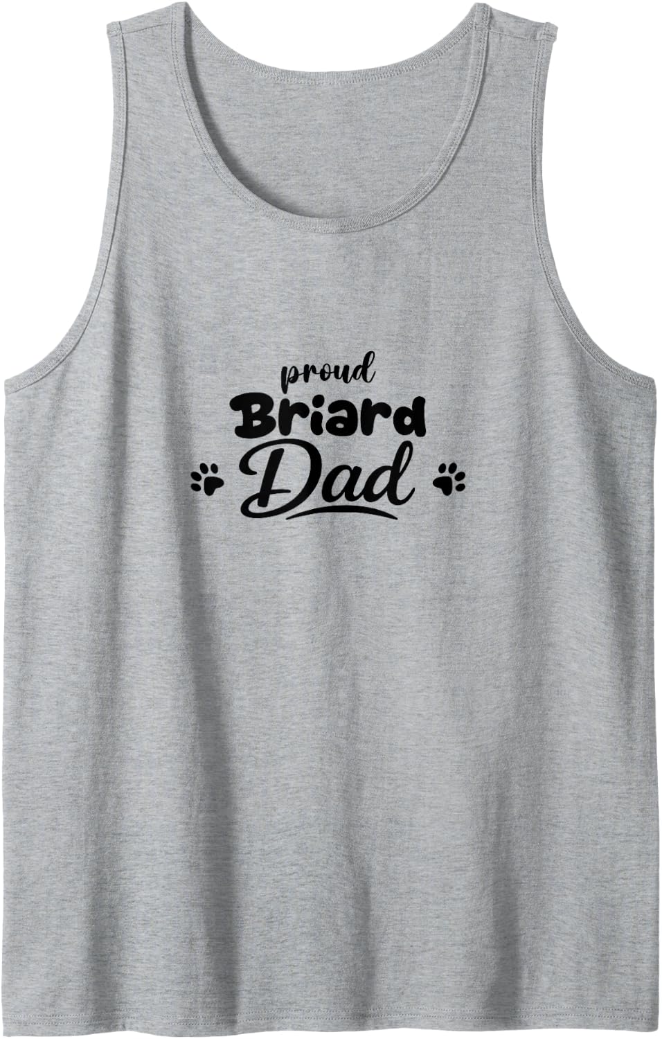 Men's Briard Proud Dog Dad Paw Tank Top - Heather Grey
