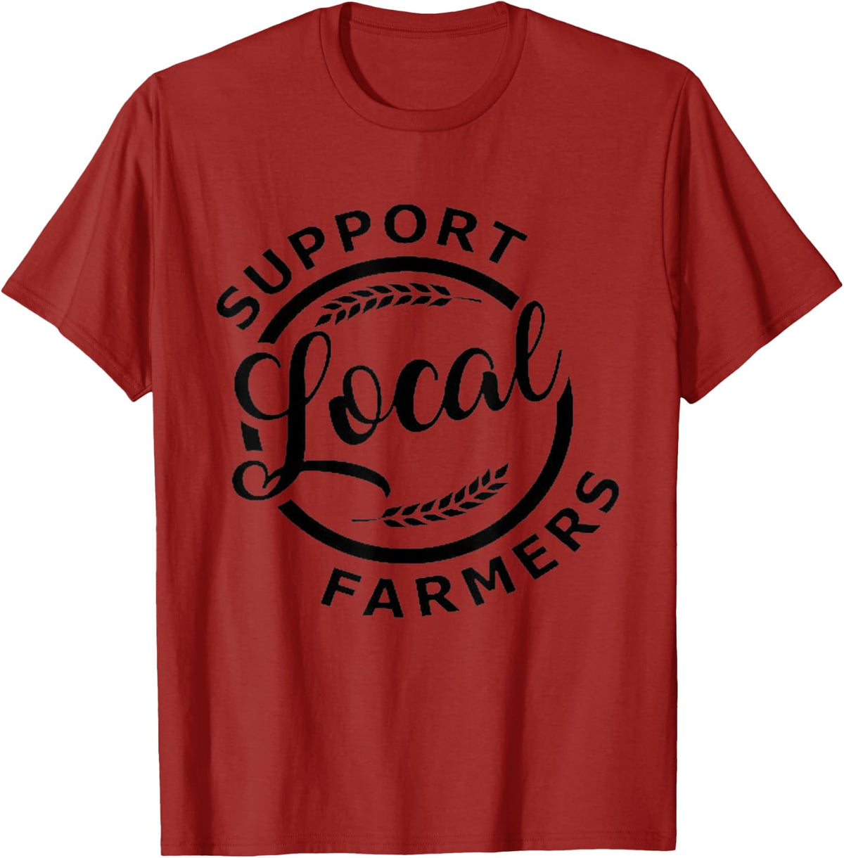 Support Local Farmers T-Shirt - Cranberry Red
