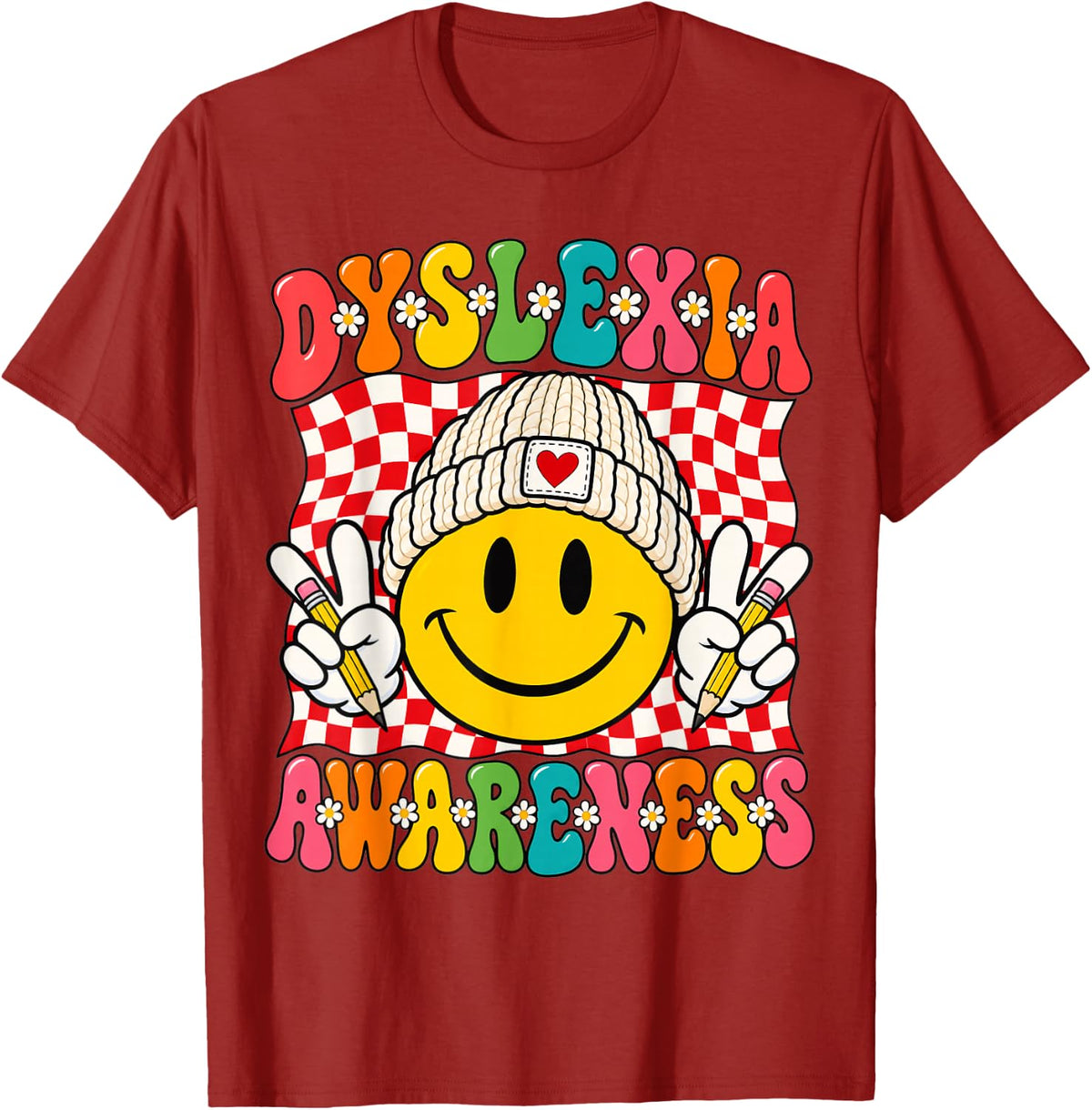 Dyslexia Awareness Month in October We Wear Red Therapy T-Shirt - Cranberry Red