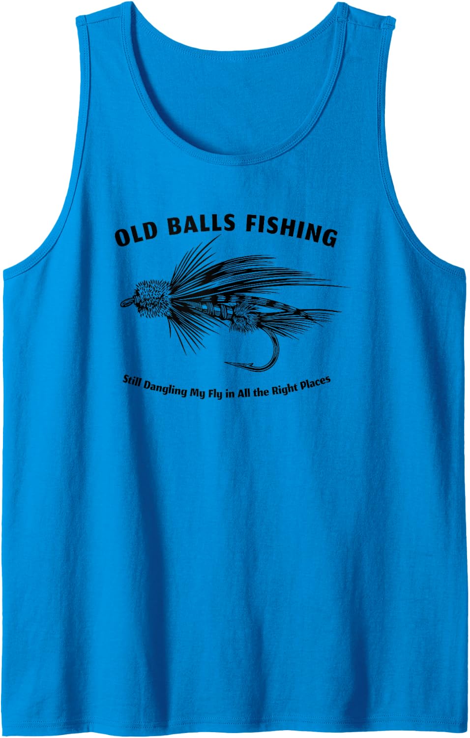 Old Balls Fishing Club Funny Fly Fishing Apparel Sleeveless Tank Top - Sapphire Blue