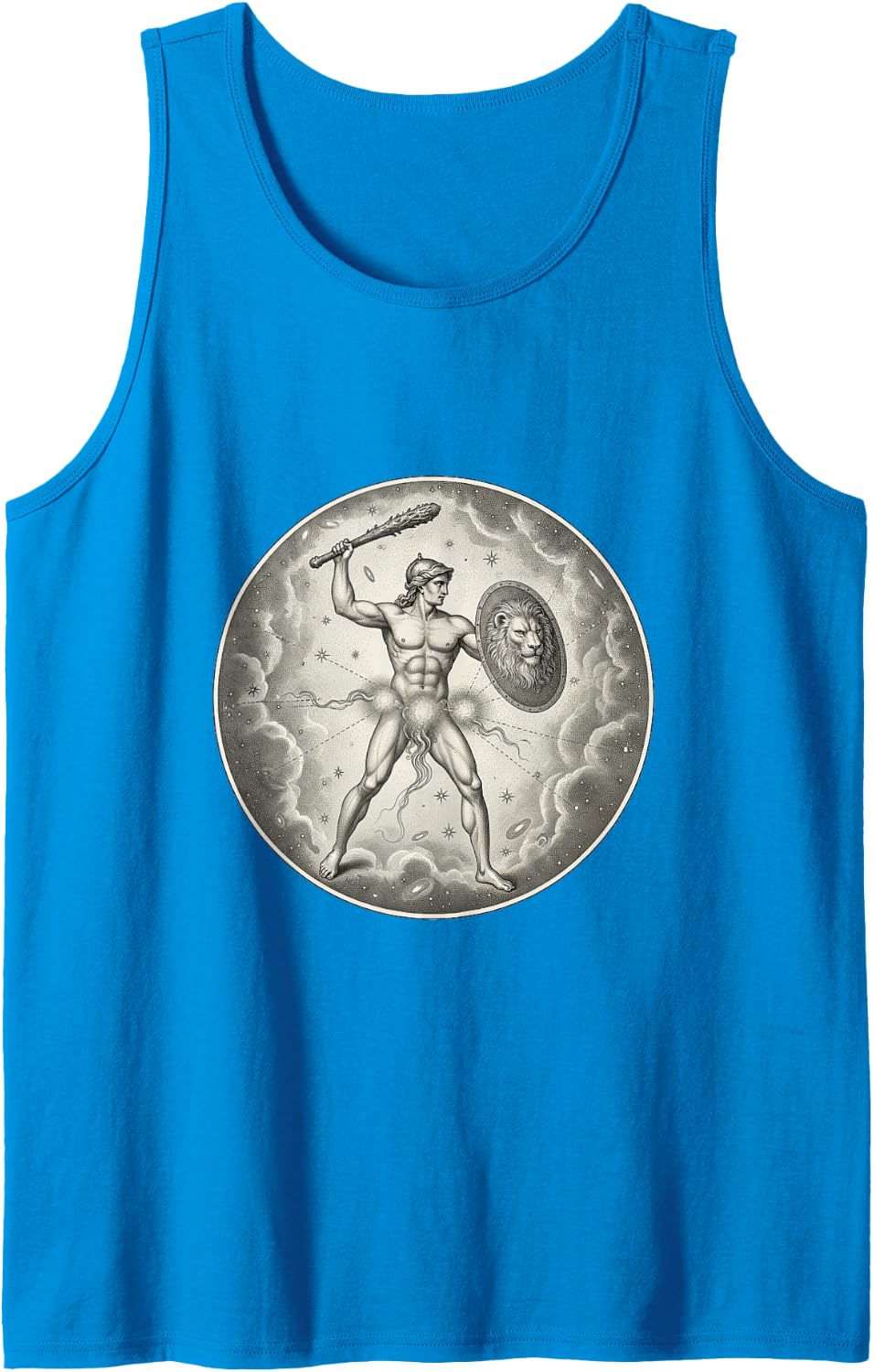Orion the Hunter Star Constellation Chart Art Graphic Sleeveless Tank Top - Sapphire Blue