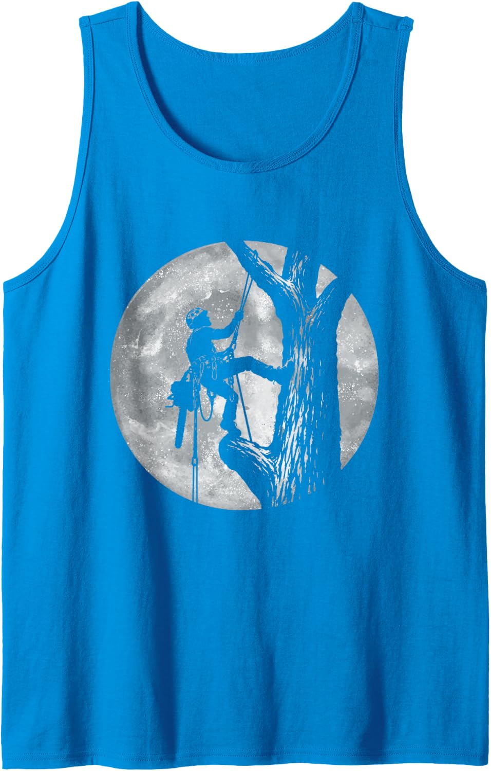 Arborist Moon - Arborist Tree Surgeon Tree Trimmer Chainsaw Sleeveless Tank Top - Sapphire Blue