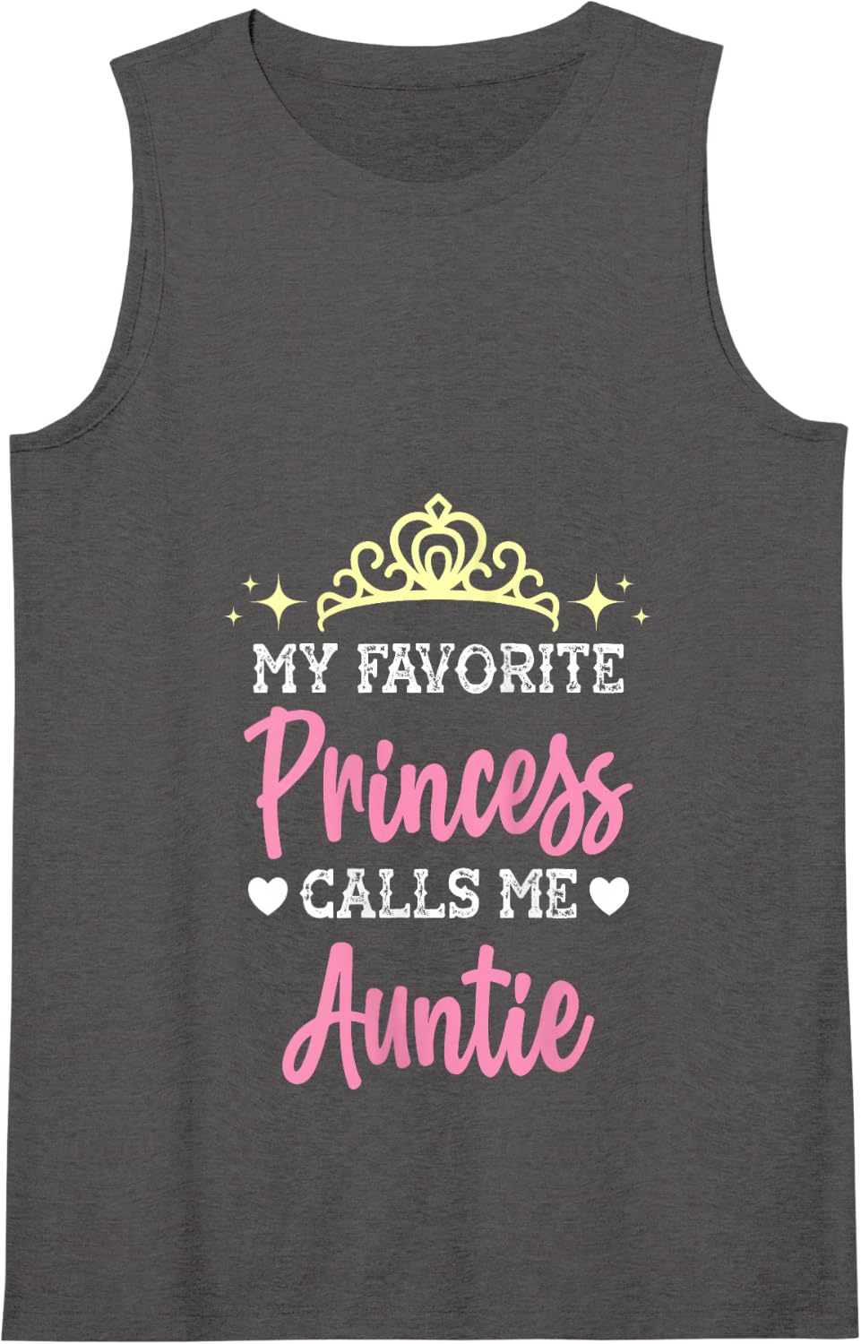 Womens My Favorite Princess Calls Me Auntie Funny Aunt Novelty gift Tank Top - Dark Heather Grey