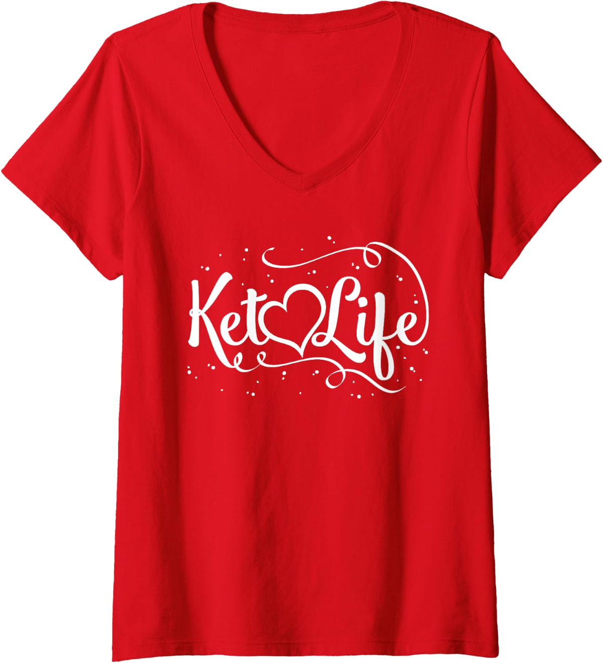 Womens Funny Keto Shirt Ketones Fitness Ketogenic Ketosis Diet V-Neck T-Shirt - Red